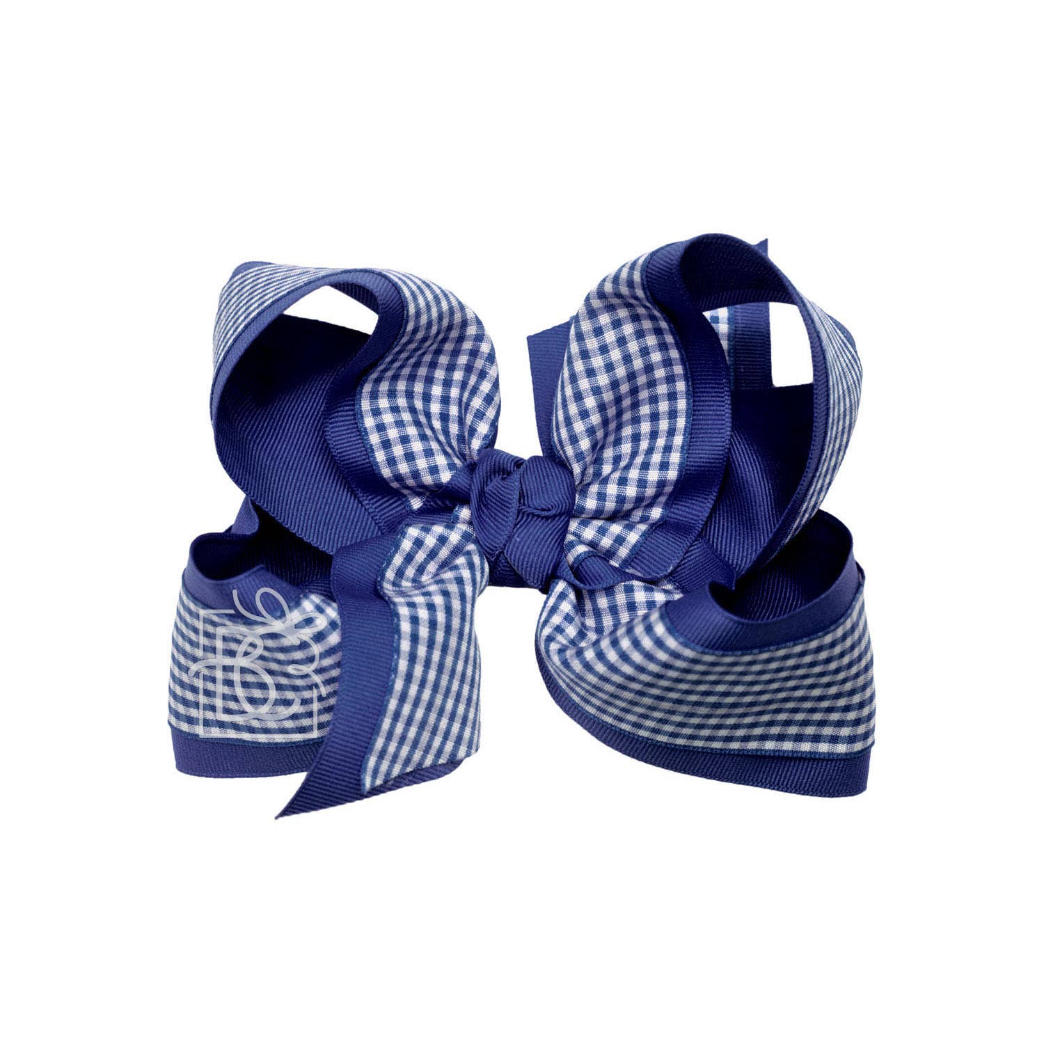 BEAUTIFUL CREATIONS: LAYERED GINGHAM/GROSGRAIN BOW ON CLIP