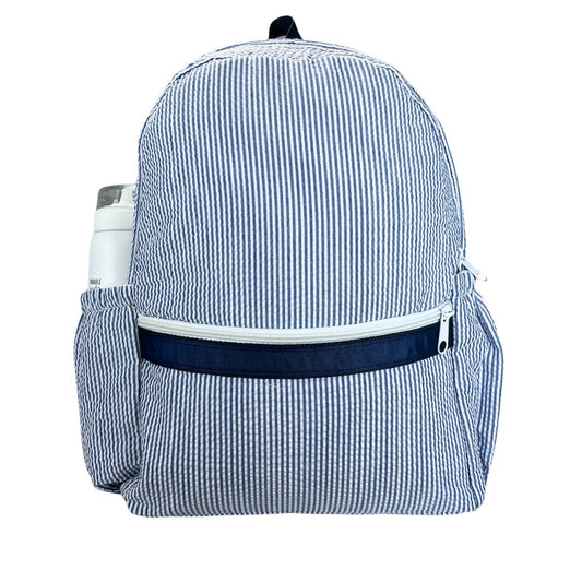 MINT : NAVY SEERSUCKER BACKPACK