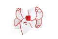 EMBROIDERED SANTA CROCHET EDGE BOWS