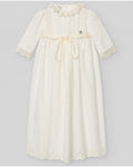 PAZ RODRIGUEZ: Cream Lace Baptismal Gown