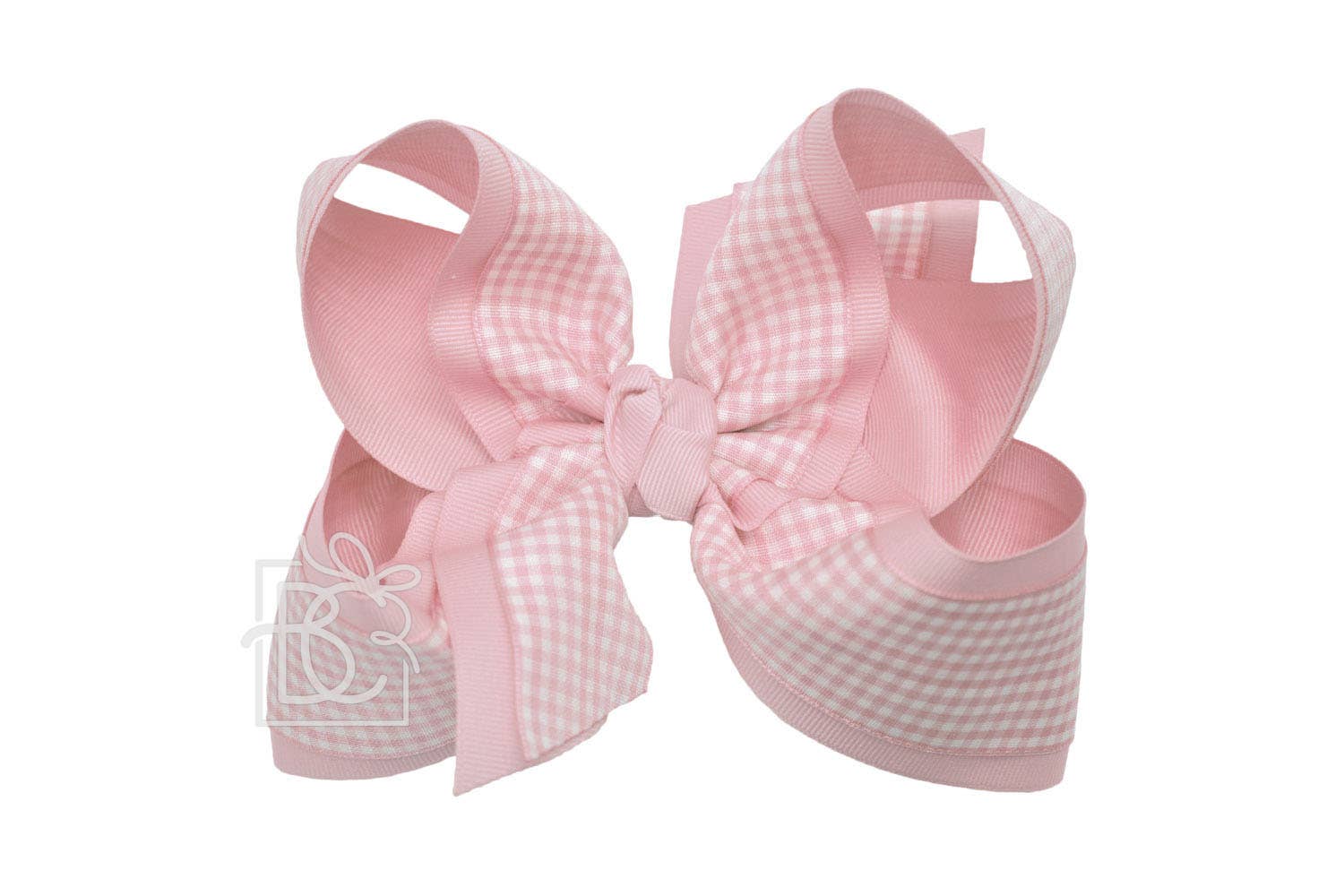 BEAUTIFUL CREATIONS: LAYERED GINGHAM/GROSGRAIN BOW ON CLIP