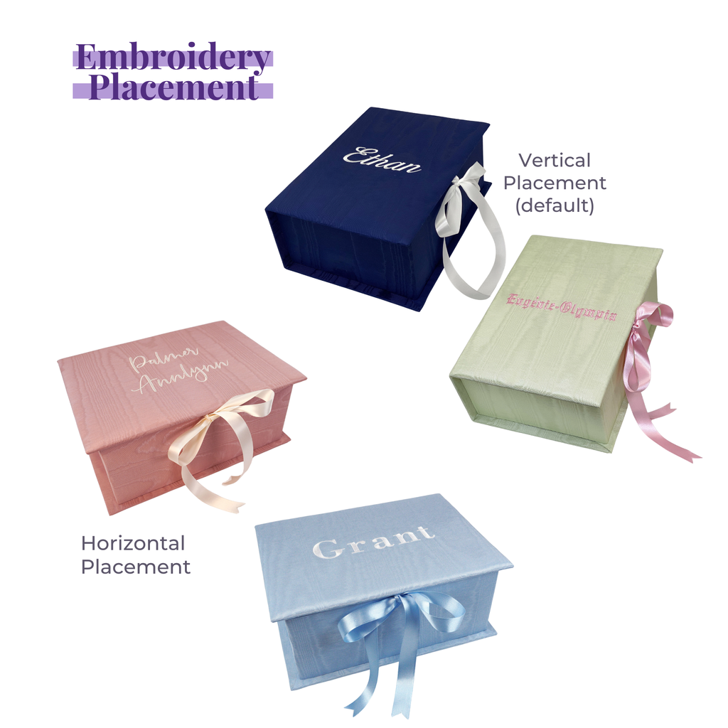 Medium Baby Keepsake Box- Plain Moiré