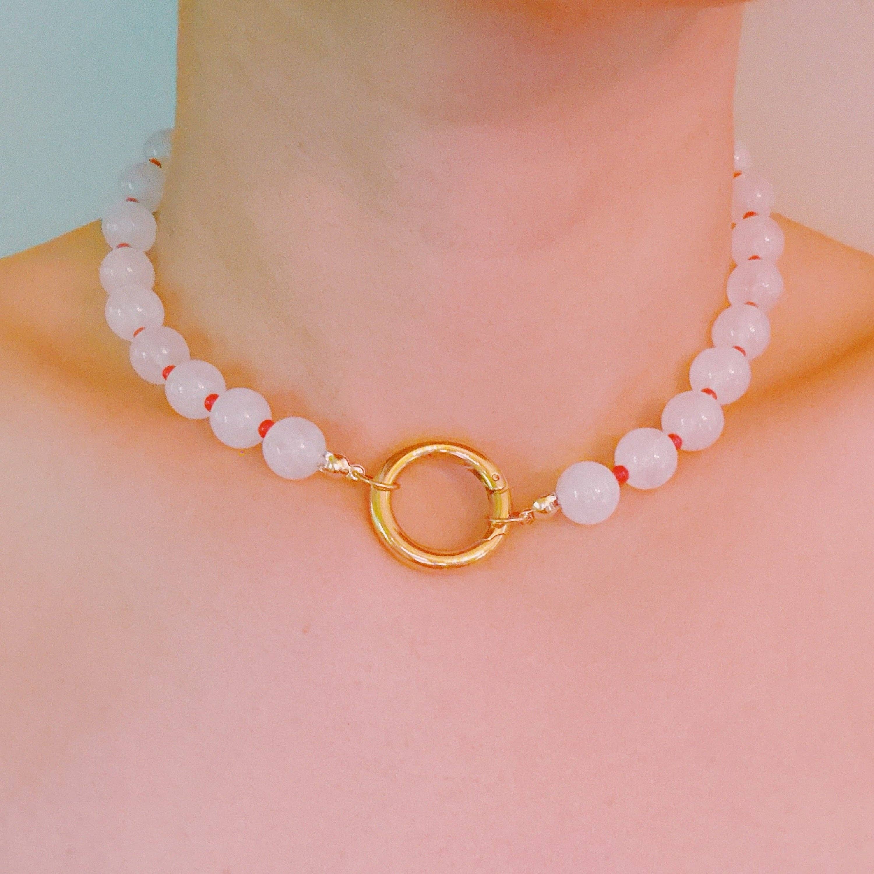 Ellison & Young : Moon Mink Stone Bead Necklace