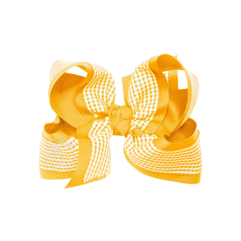 BEAUTIFUL CREATIONS: LAYERED GINGHAM/GROSGRAIN BOW ON CLIP