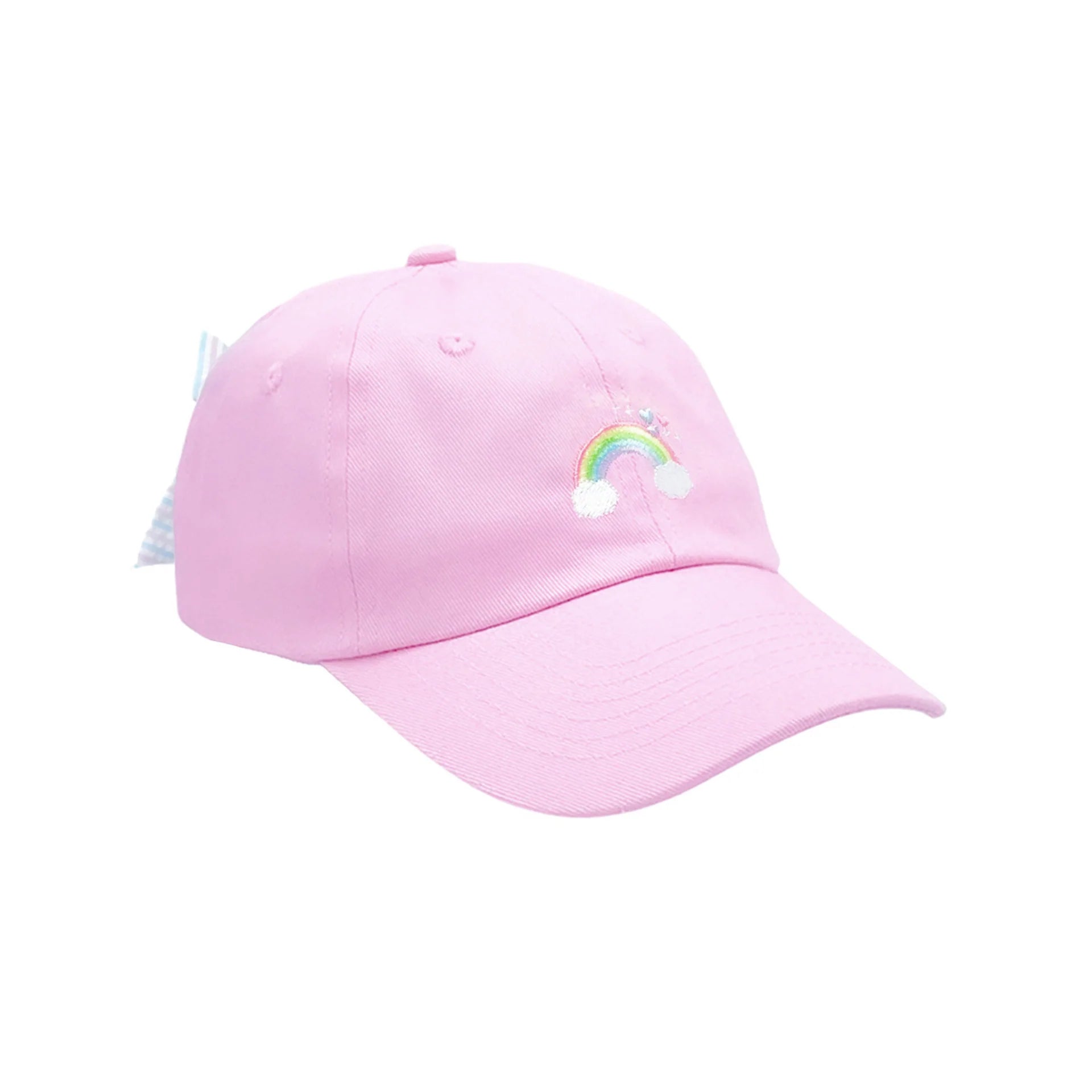 BITS & BOWS : RAINBOW SPARKLE BOW BASEBALL HAT