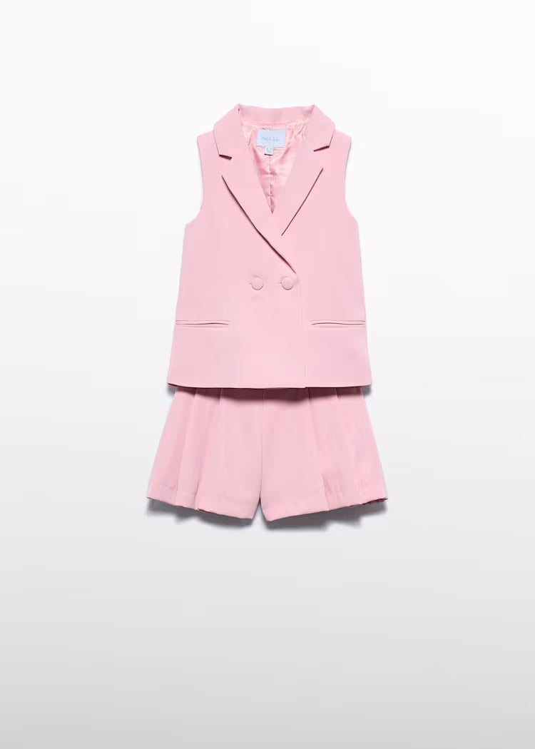 ABEL & LULA : Girl Crepe Shorts and Vest Set