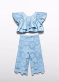 ABEL & LULA : Girl Guipure Culotte Pants and Top Set