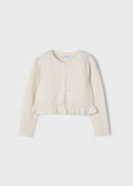 MAYORAL: GIRLS CREAM SHIMMER CARDIGAN