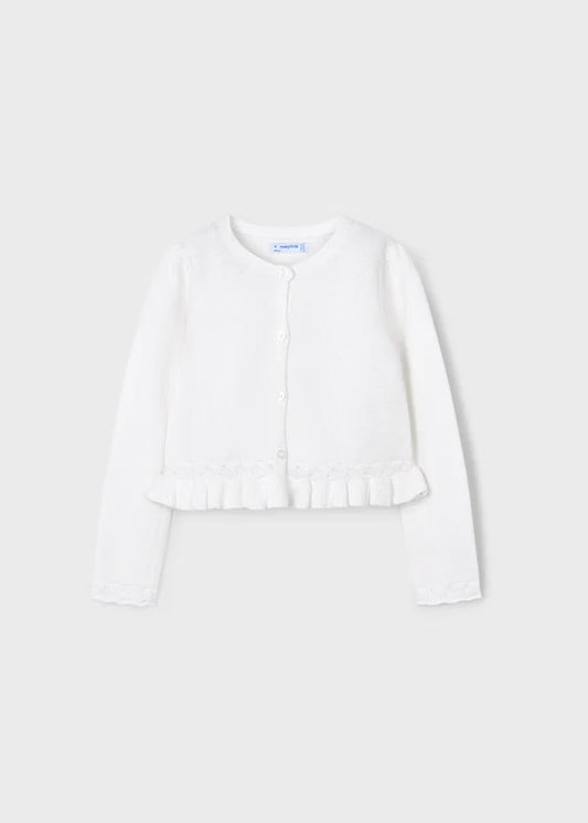 MAYORAL: GIRLS WHITE CARDIGAN