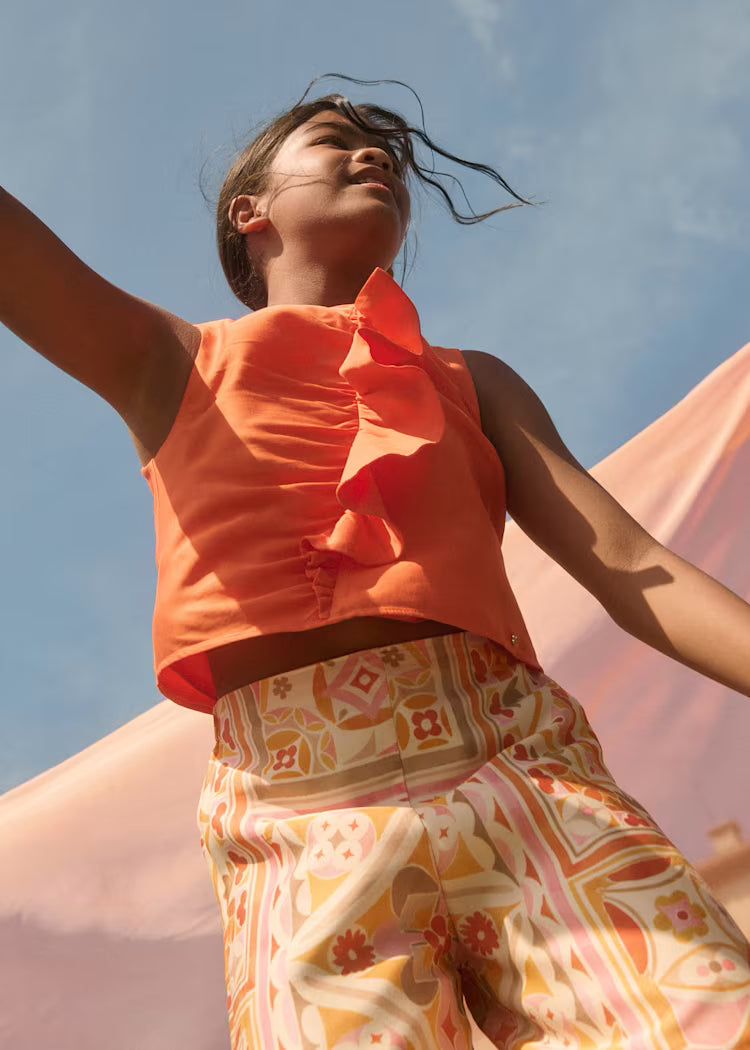 ABEL & LULA : Girl Printed Culotte Pants and Top Set