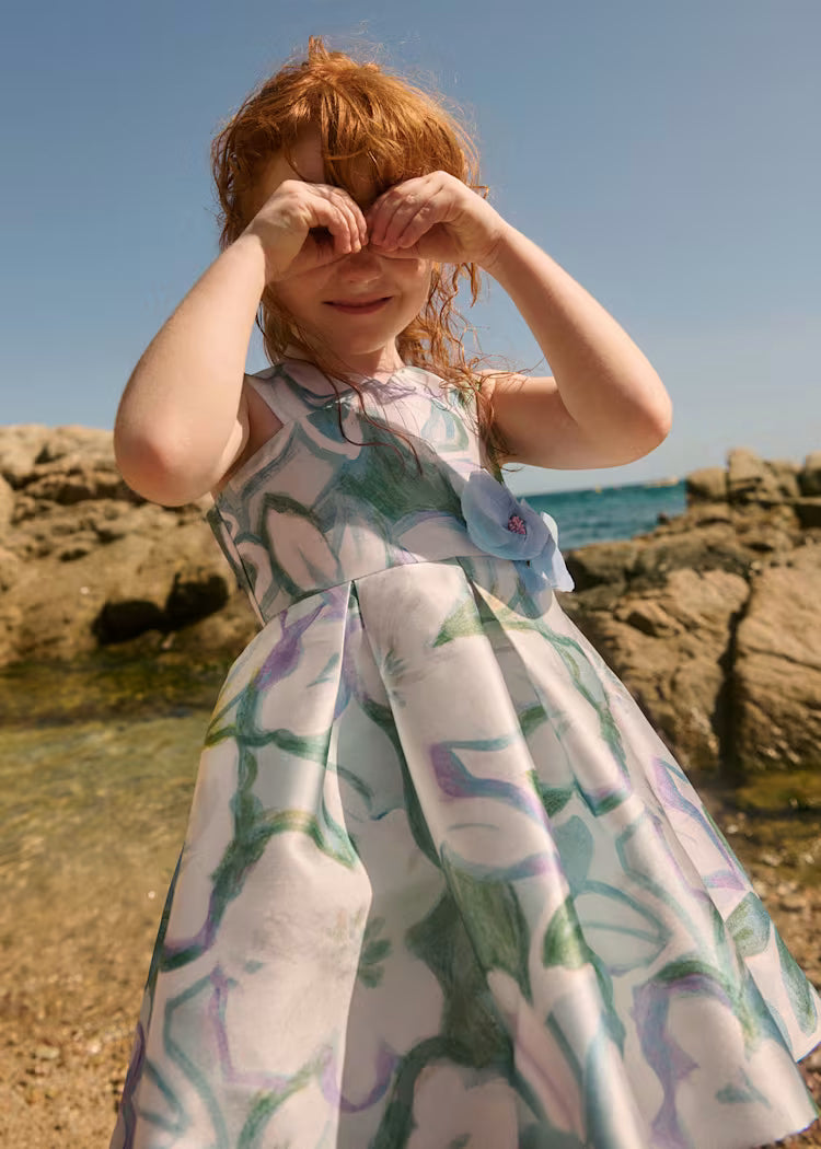 ABEL & LULA : Girl Printed Mikado Dress