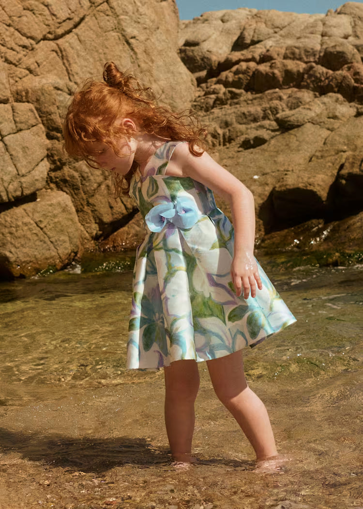 ABEL & LULA : Girl Printed Mikado Dress