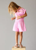 MAYORAL : Girl Striped Shorts and Blouse Set