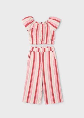 MAYORAL: GIRLS STRIPED PALAZZO PANT SET