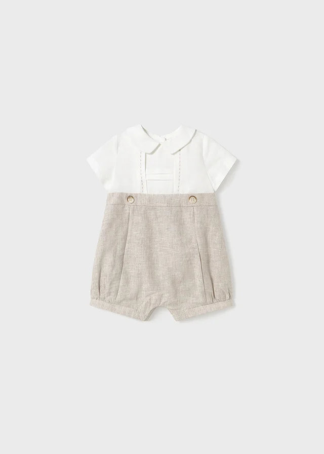 MAYORAL: INFANT BOYS BEIGE ROMPER