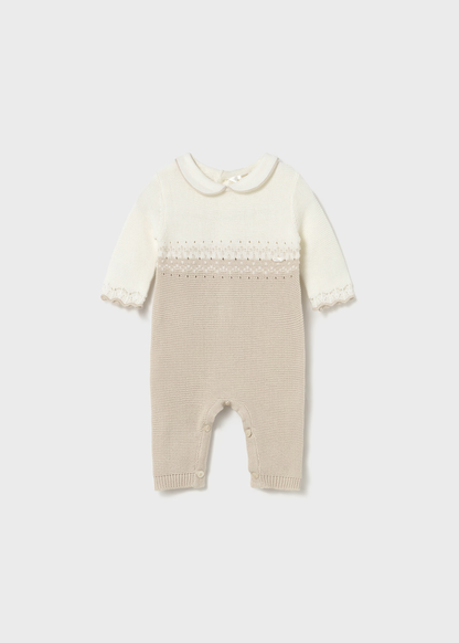 MAYORAL: NEWBORN GIRLS KNIT ONE-PIECE