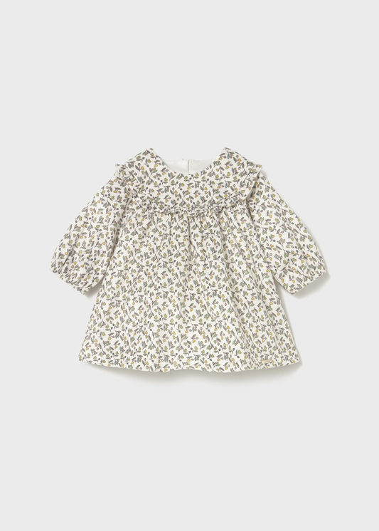 MAYORAL: FLORAL PRINTED NEWBORN GIRL DRESS