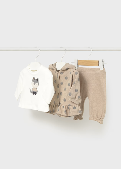 MAYORAL: NEWBORN GIRL FOX 3PC SET