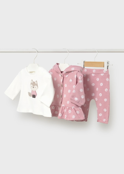 MAYORAL: NEWBORN GIRL FOX 3PC SET