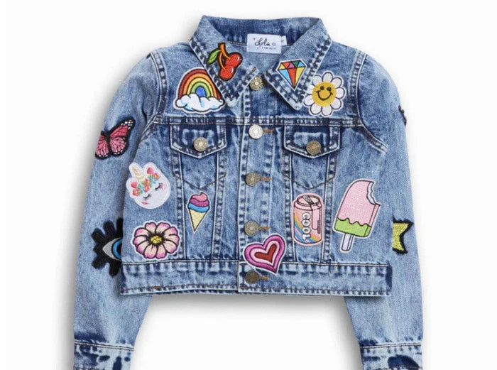 Lola and The Boys: All About The Patch Crop Denim Jacket