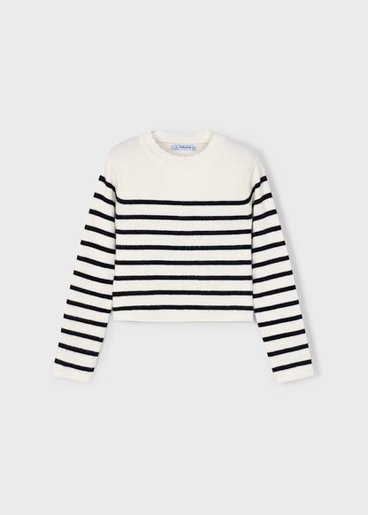MAYORAL: STRIPED SHIRT AND BEIGE PANT SET