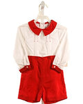 SOPHIE & LUCAS: RED BOY SMOCK SHORT SET