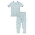 KICKEE: SPRING SKY STORK PRINT SHORT SLEEVE PAJAMA SET