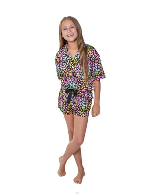 SUNSHINE SOCIETY: KIDS SILKY ANIMAL SHORT SLEEVE SHORT SET