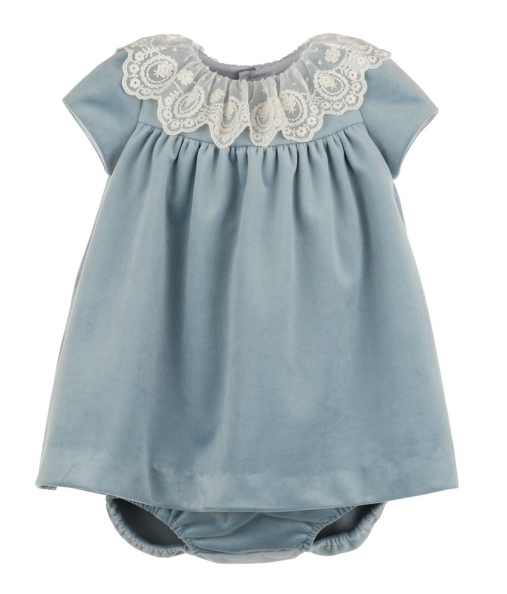 LULI & ME : Deluxe Velvet Float Dress, Blue