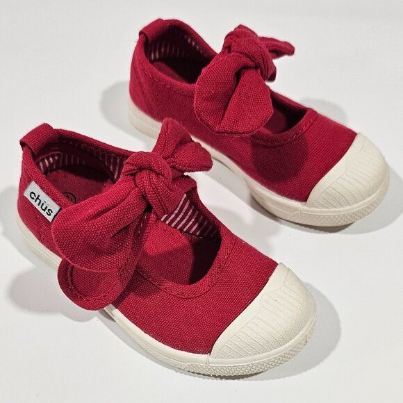 CHUS : Girls Athena Sneakers with Bow Red