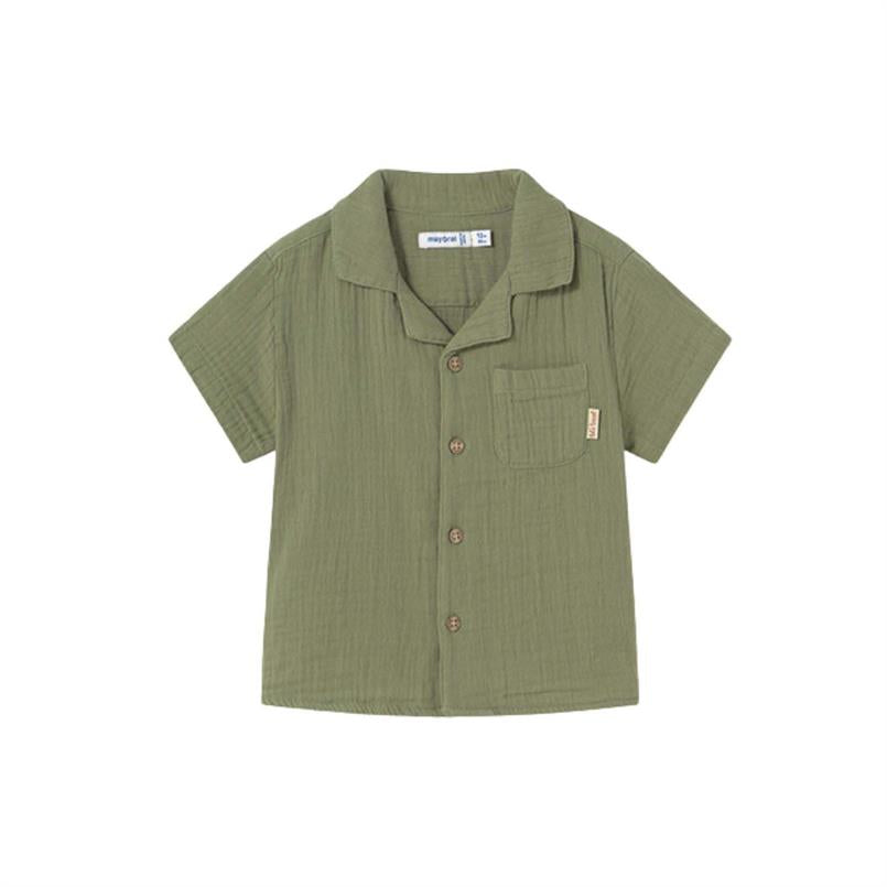 MAYORAL: BOYS S/S OLIVE GREEN MUSLIN SHORT SET