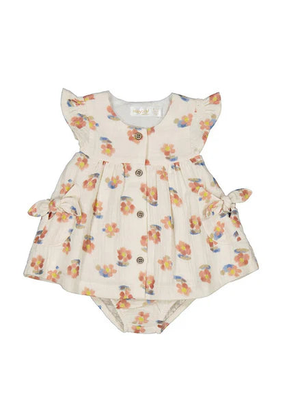 MAYORAL: PEACH FLORAL DRESS
