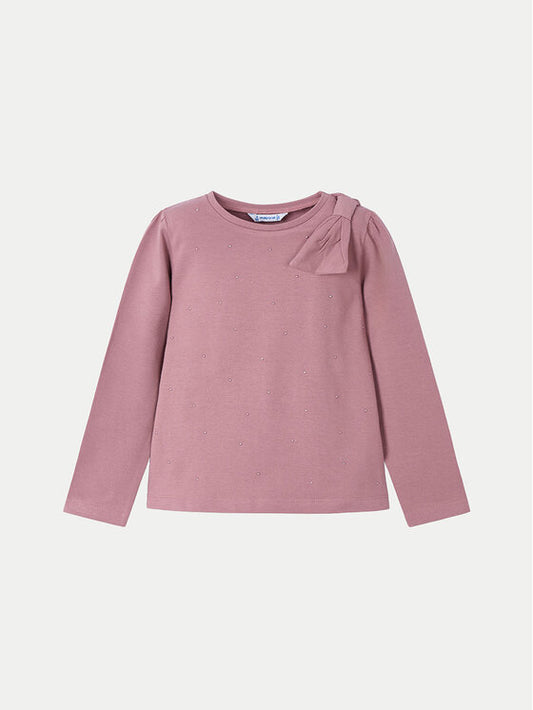 MAYORAL: BEDAZZLED DARK ROSE LONGSLEEVE