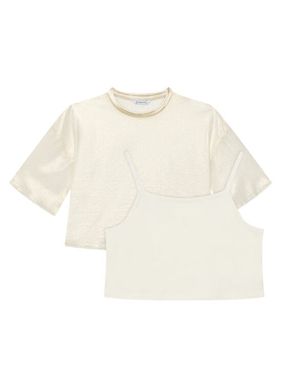 MAYORAL: GOLD SHIMMER TOP WITH CAMI SET