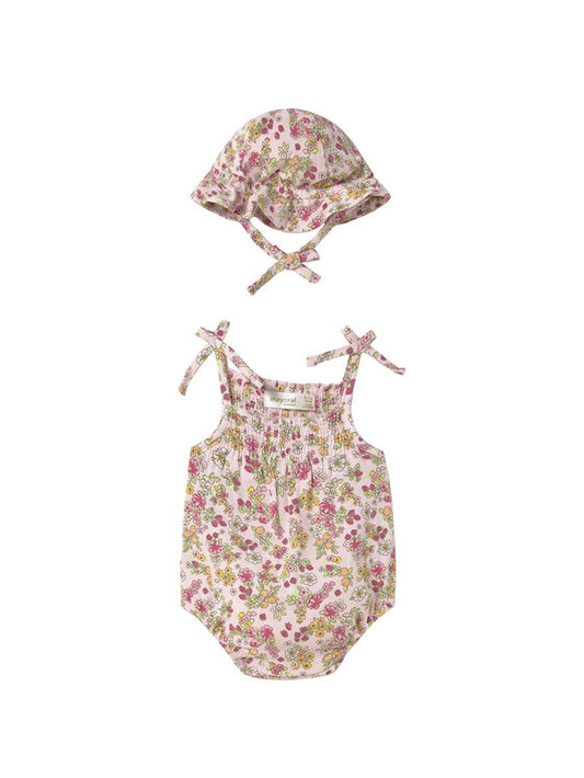 MAYORAL: PINK FLORAL ROMPER