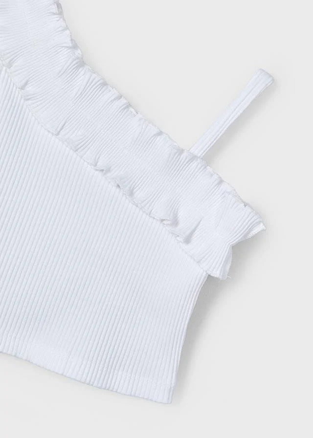 MAYORAL: GIRLS WHITE RUFFLE TOP