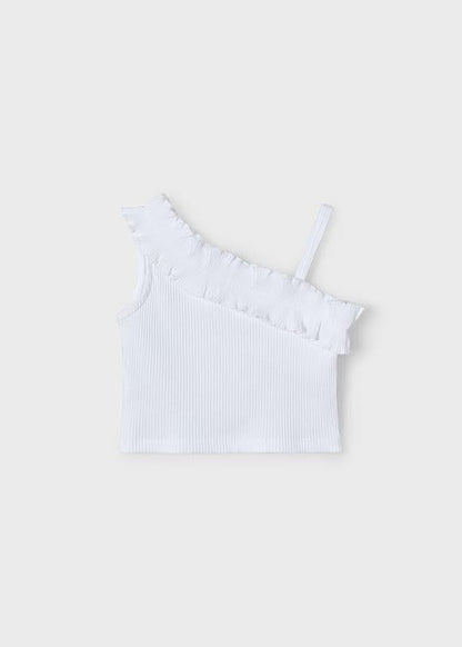 MAYORAL: GIRLS WHITE RUFFLE TOP