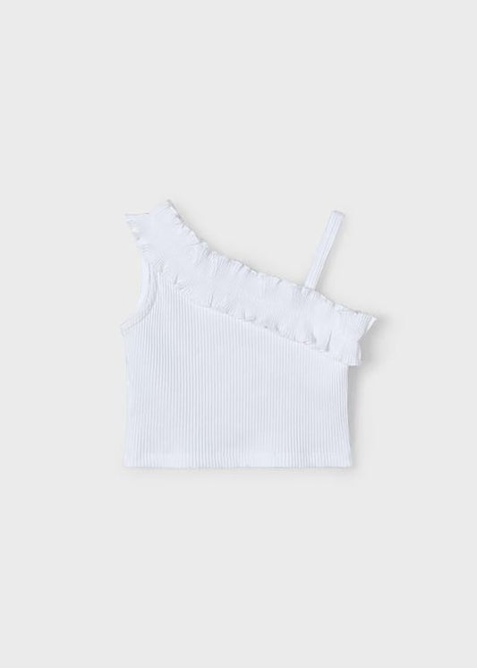 MAYORAL: GIRLS WHITE RUFFLE TOP