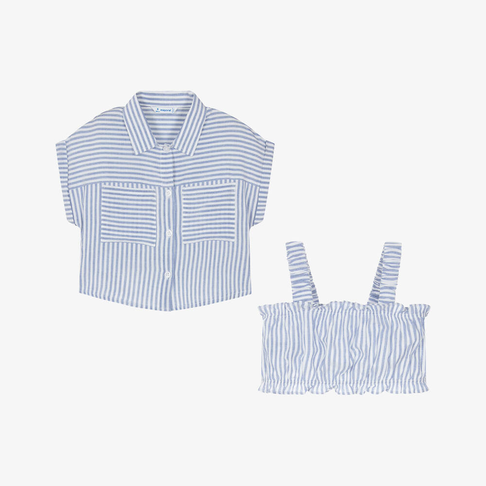 MAYORAL: GIRLS STRIPED 2 PIECE TOP