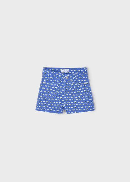 MAYORAL: GIRLS BLUE PATTERNED SHORTS