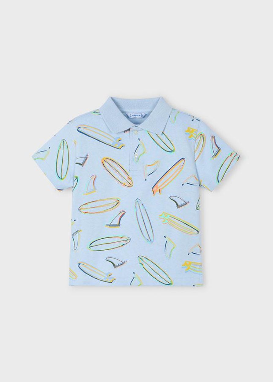 MAYORAL: BOYS BLUE SURF POLO