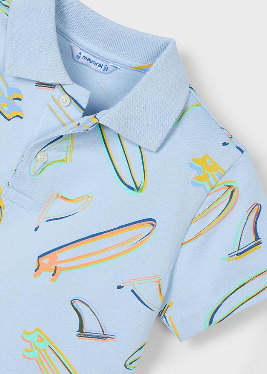 MAYORAL: BOYS BLUE SURF POLO