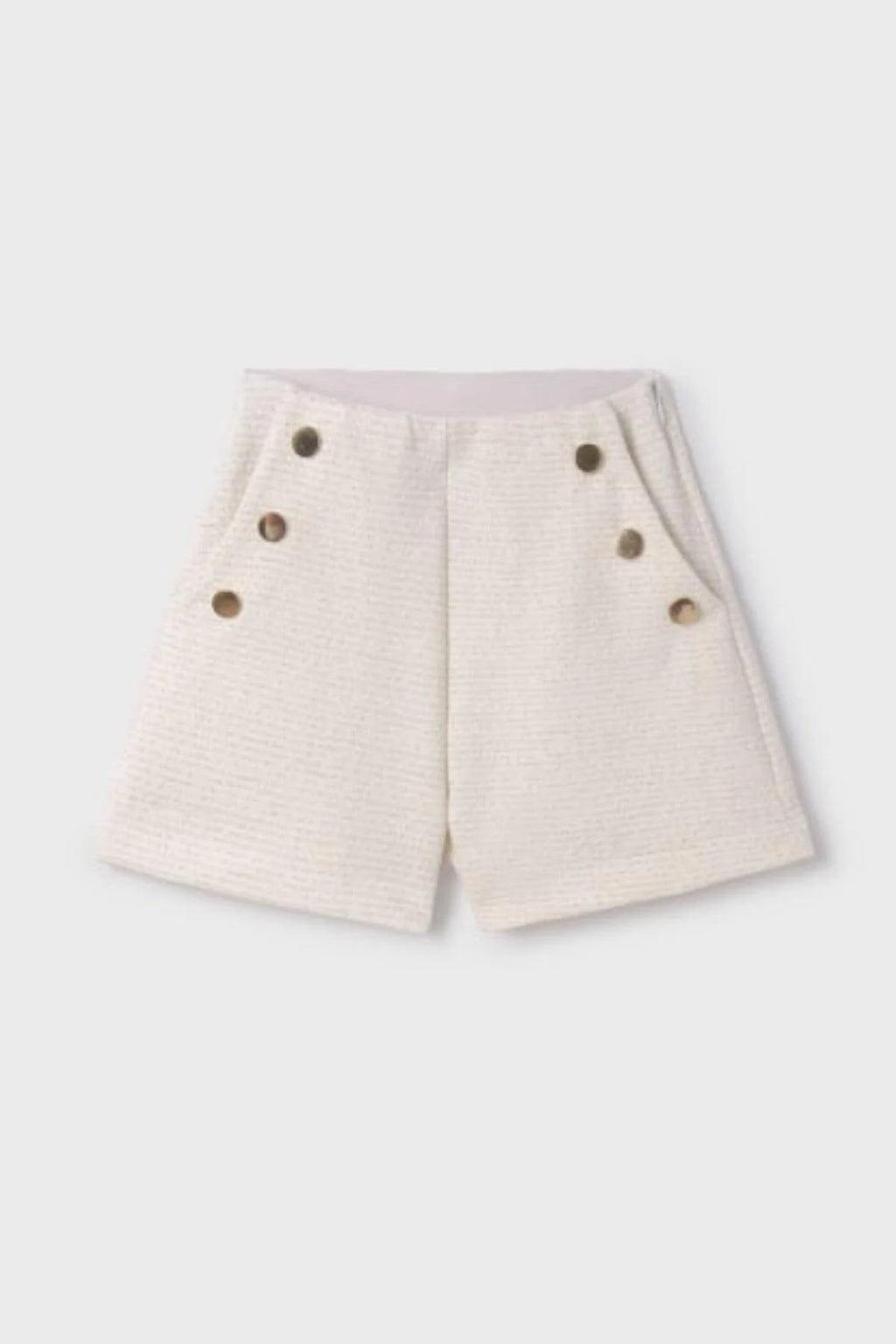 Mayoral: White Gold Button Short