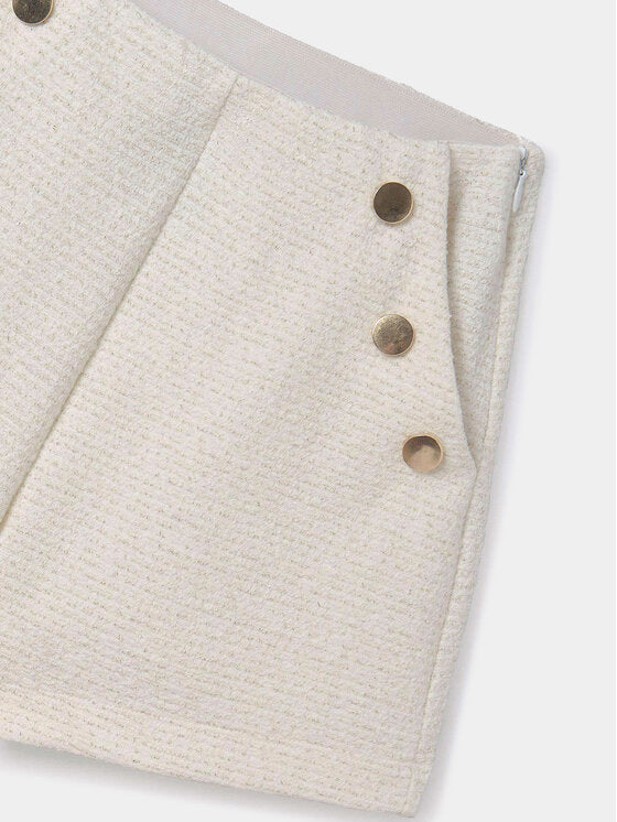 Mayoral: White Gold Button Short