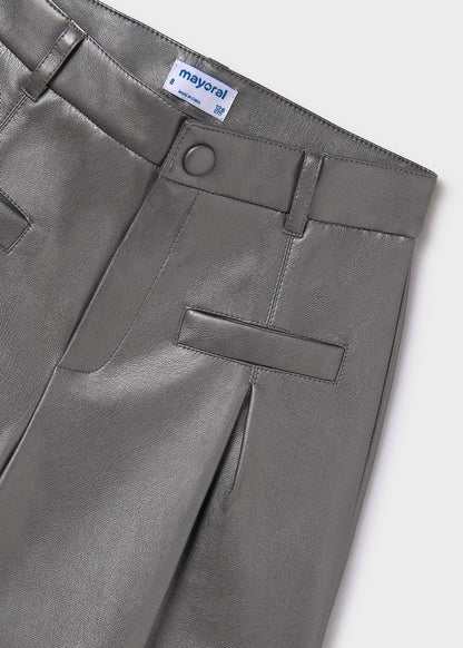 MAYORAL: GIRLS COPPER FAUX LEATHER SHORTS