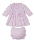 KISSY KISSY: Smocked Knit Dress with Bloomer Set