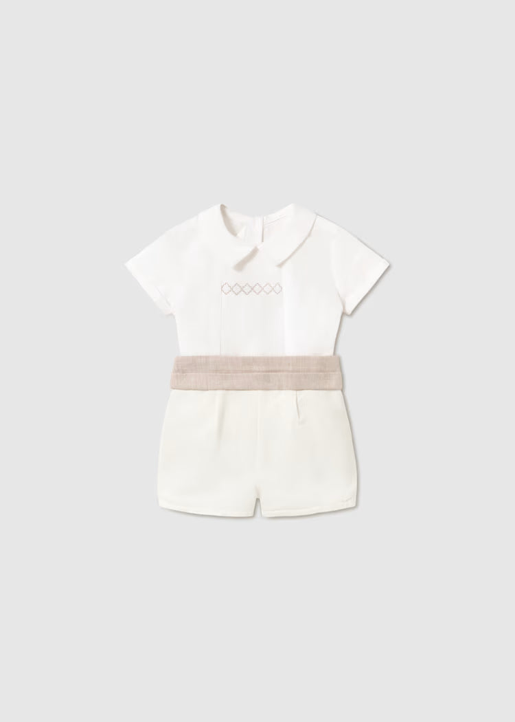 MAYORAL : Newborn Boy Dress Shorts and Shirt Set
