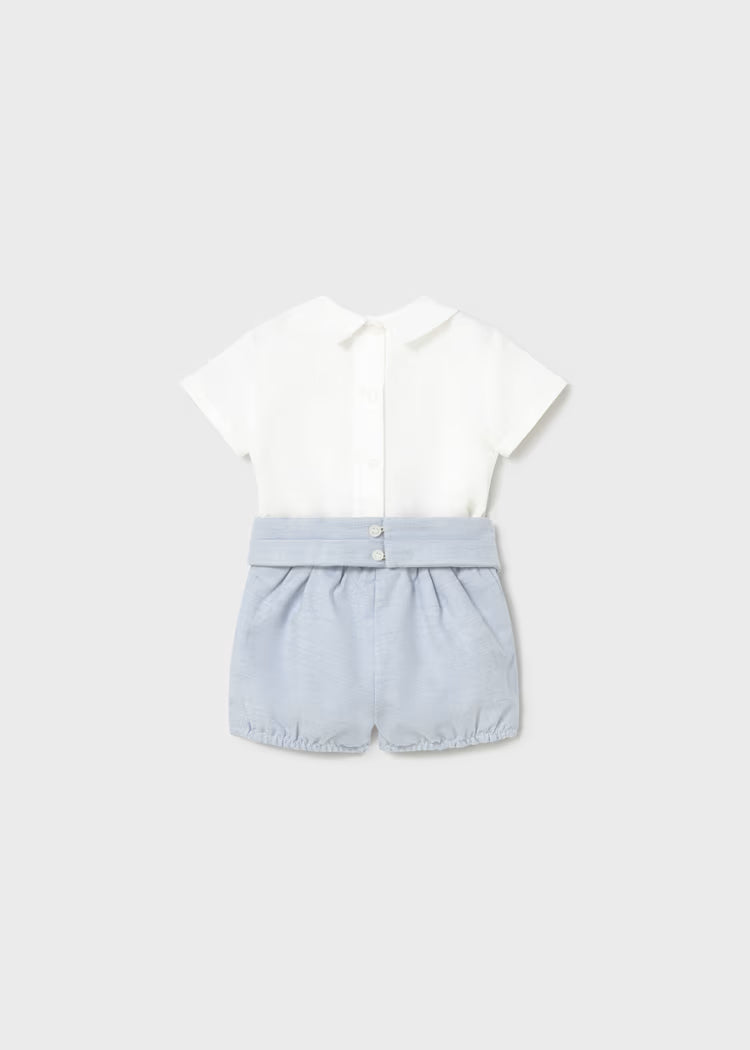 MAYORAL : Newborn Boy Dress Shorts and Shirt Set