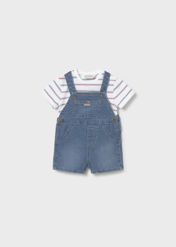 Mayoral: Newborn Boy Dungaree and T-shirt Set