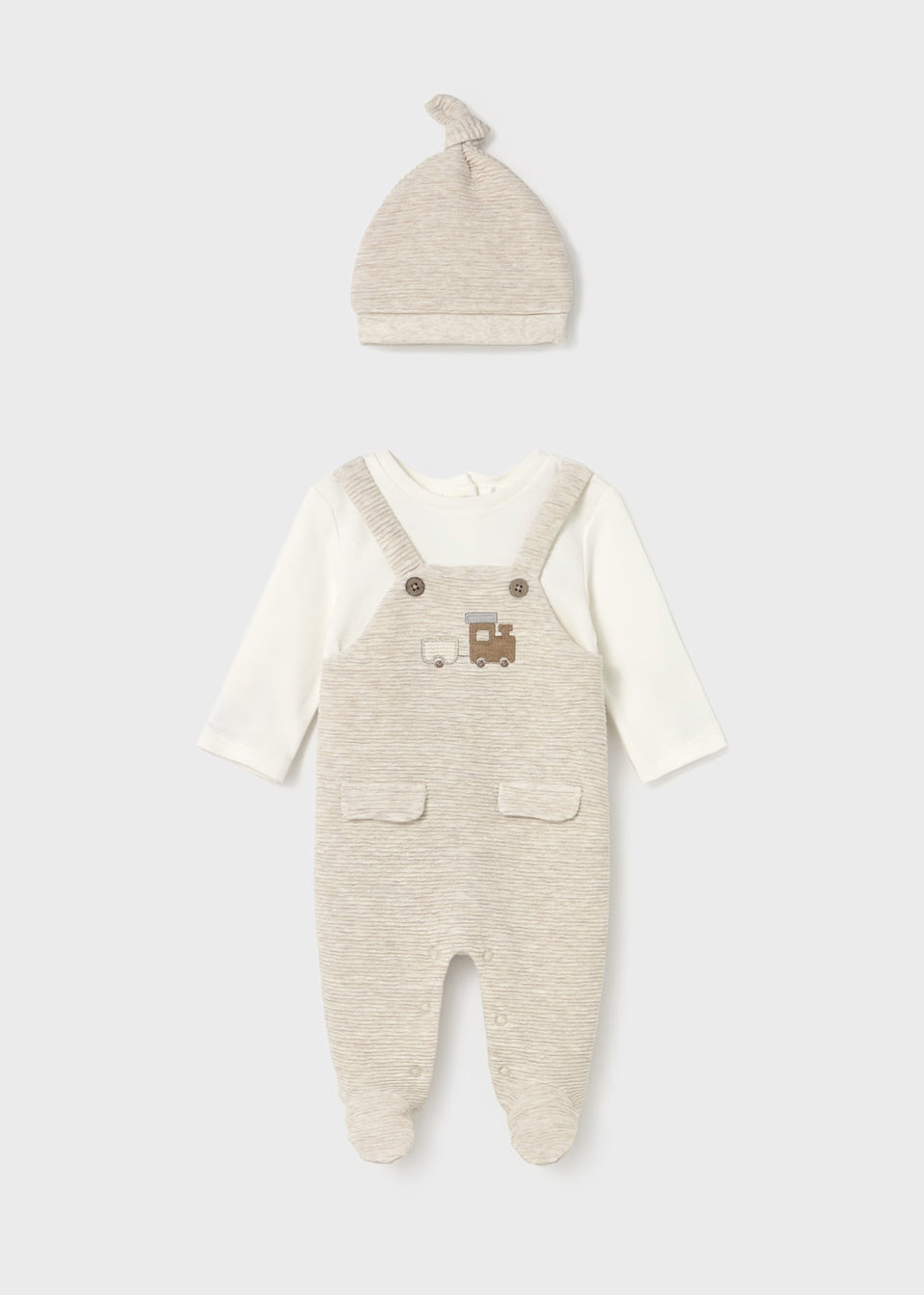 MAYORAL: NEWBORN BOY ONE PIECE WITH HAT
